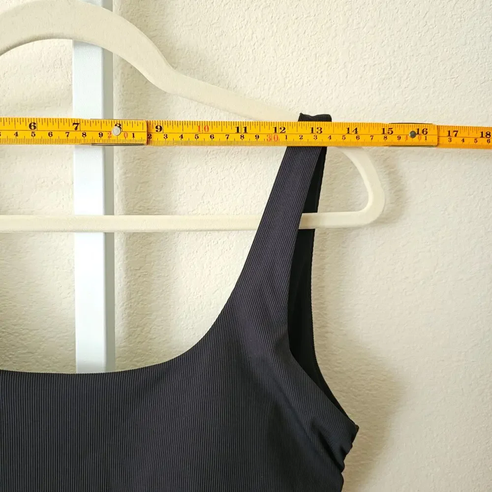 ATHLETA NWT Black Cloudbreak AquaRib Scoop Neck One-Piece Swimsuit Sz M - Picture 14 of 16